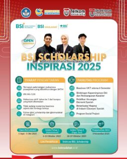 Beasiswa BSI Inspirasi 2025 untuk Mahasiswa Telkom University